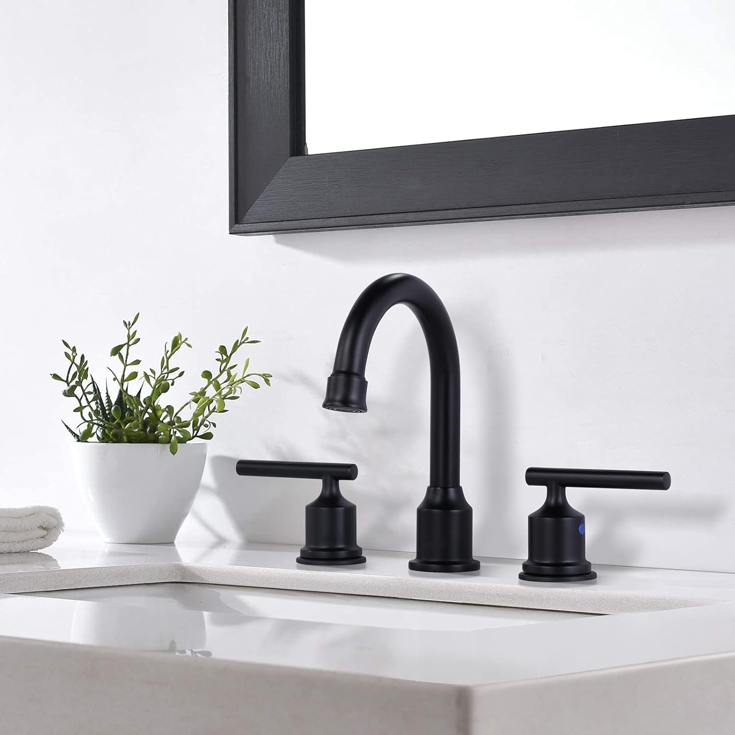 2 Handle 8 inch Widespread Bathroom Sink Faucet with Pop Up Drain