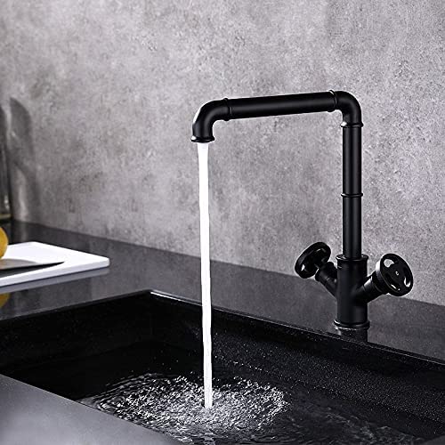 Rubinetto del bagno del tubo industriale Rubinetto del tubo del ferro nero opaco