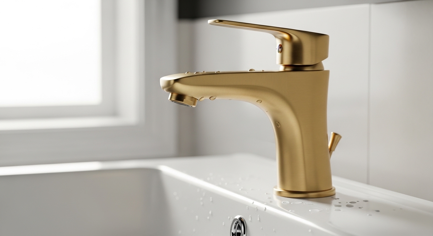 brushed gold bathroom faucet one handle